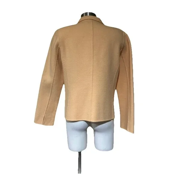 vtg y2k boiled wool cardigan sweater jacket butter yellow Alexandra Bartlett New - Picture 7 of 7